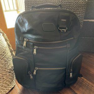 Tumi Black Leather Backpack